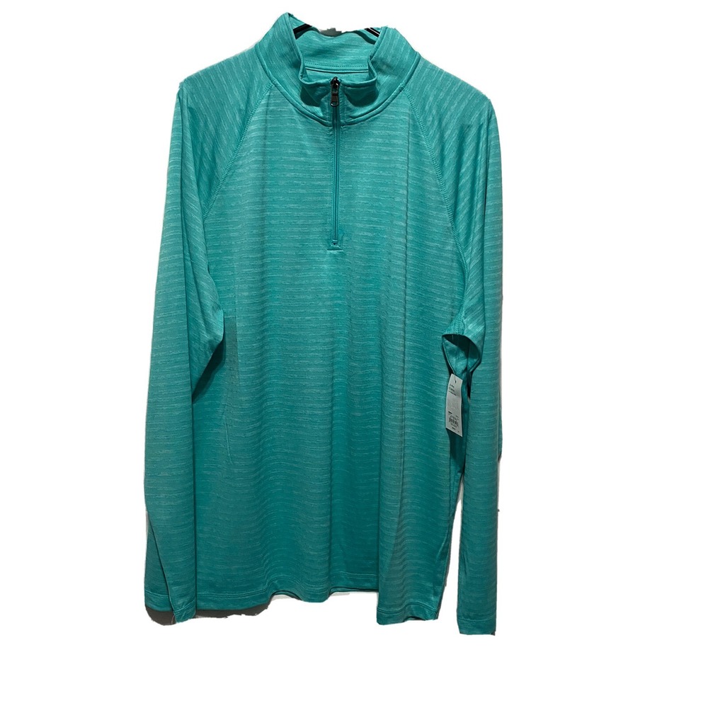 Croft & Barrow Womens XL 1/4 Zip Pullover Teal Performance Top NW